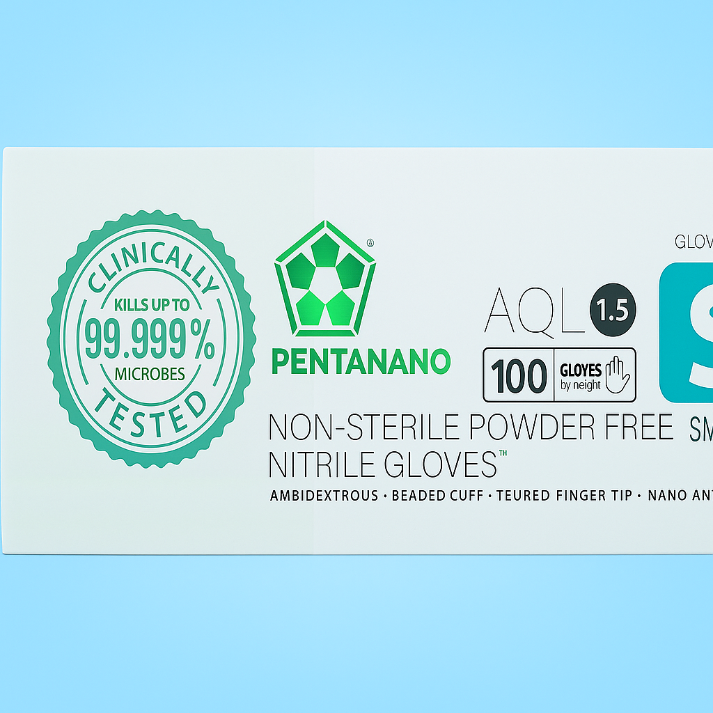 Clean Squatch PENTANANO Nano Antimicrobial Nitrile Gloves | Powder-Free, AQL 1.5